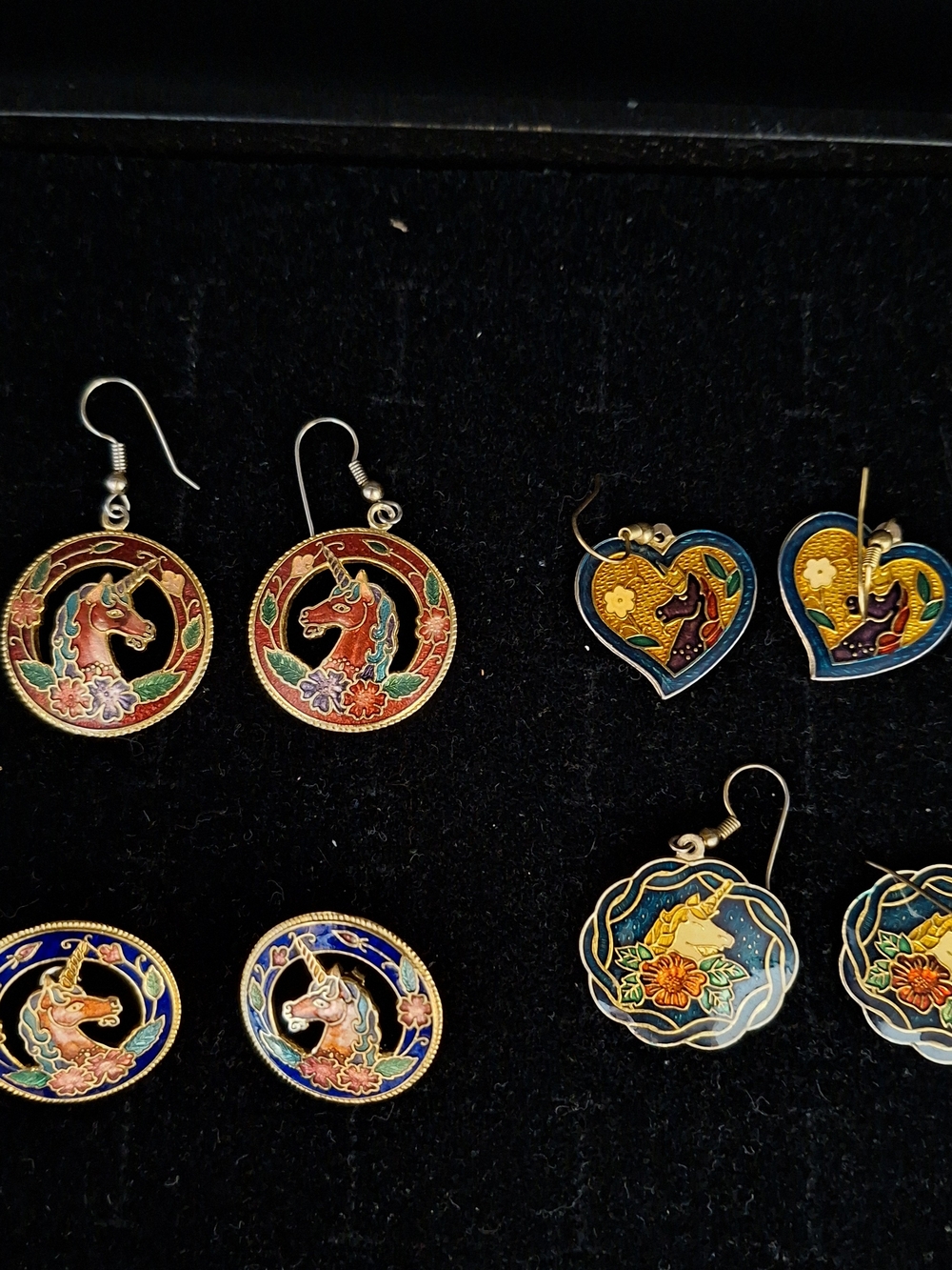 Handcrafted Multicolor Unicorn Cloisonné Earrings - Women Jewelry